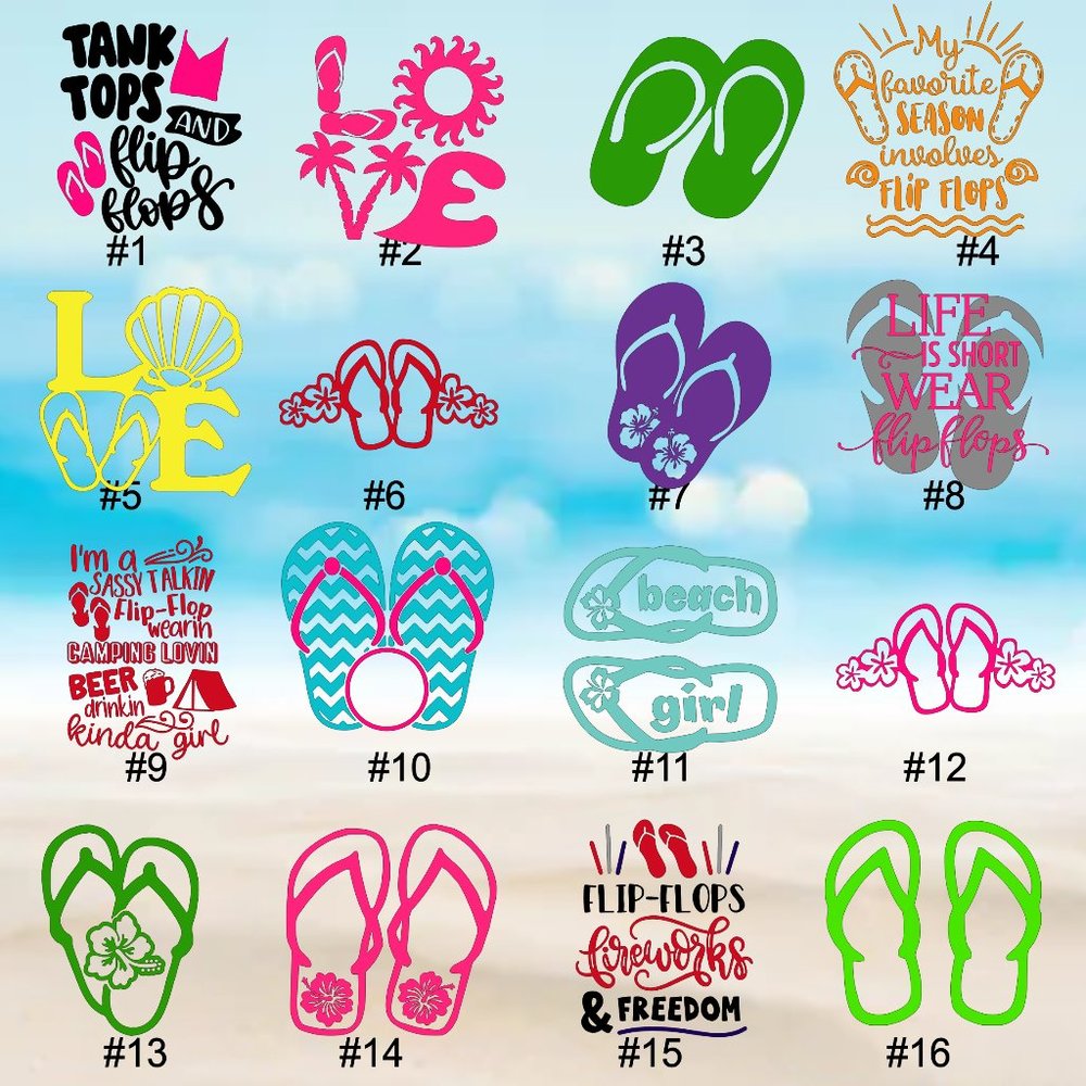 FLIP FLOPS VINYL DECAL - 5-6"